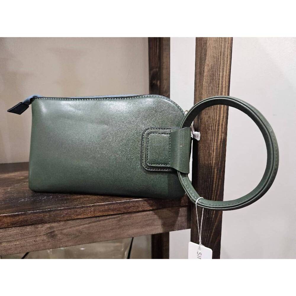 NEW GANZ women's simply noelle ring wristlet purse in green/blue